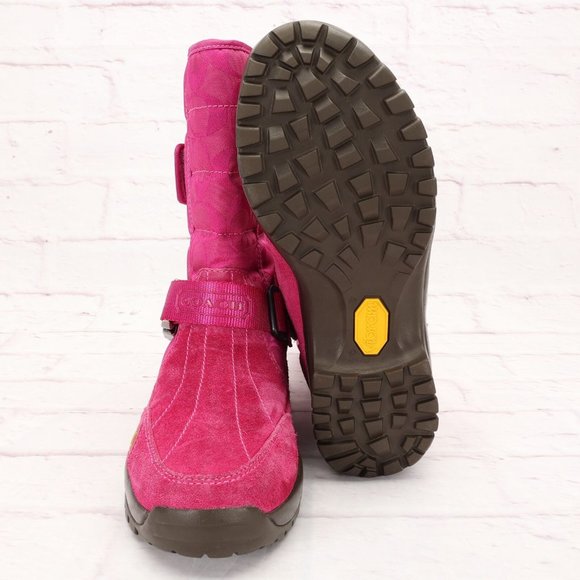 Coach Sharron Mid-Calf Boots Shoes 7M Fuchsia Pink Suede Canvas W/Buckle - Picture 10 of 10
